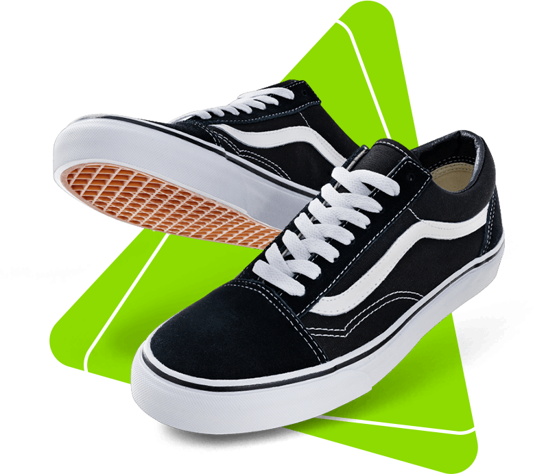 Baskets noires avec lanières blanches